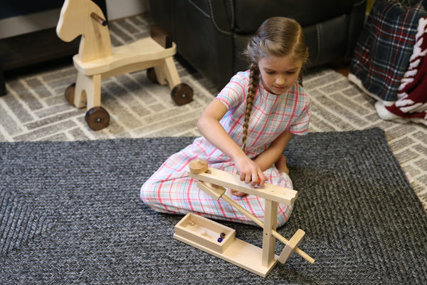 Amish-Made Wooden Marble Machine Toy –