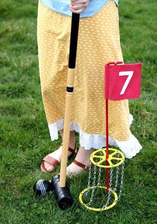 NEW! Amish-Made Deluxe Flag Croquet Golf Game Set –