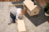 Large A-Frame Barn Toy with Hay Loft, Realistic Wooden Toy Barn