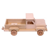 Amish-Made Wooden Toy Pickup Truck, Unfinished Wood