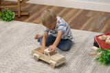 Amish-Made Wooden Toy Pickup Truck, Unfinished Wood