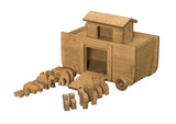 Wooden Noah's Ark Toy with 14 Toy Animals