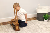 Amish-Crafted Wooden Ladder Fire Truck Toy, Child-Safe Finish