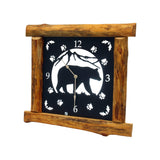 Large Rustic Wall Clock with 16" Analog Display, Background Lights and Wildlife Art