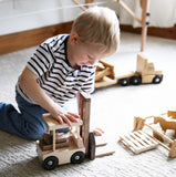 Wooden Forklift Toy With Pallet, Child-Safe Finish, Amish-Made