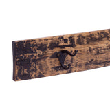 Rustic Wooden Coat Rack With 4 Metal Hooks, Made From Reclaimed Whiskey Barrel Staves