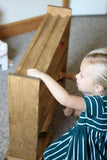 Wooden Ball Roller Racetrack Toy, Amish-Made, with 8 Wooden Balls, Child-Safe Finish