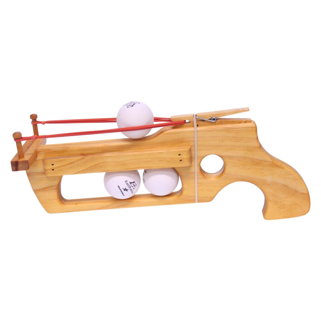 Amish-Made Wooden Ping-Pong Rubberband Gun Toy