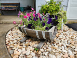 Rustic Flower Planter, Made from Real Wooden Whiskey Barrels, White Oak, Indoor or Outdoor