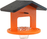 Oriole Bird Feeder, Poly Lumber Hanging Round Oriole Jelly and Orange Feeder with Grooves for Grip, Single Cup