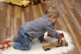 Amish-Made Wooden Log Semi Truck Toy, With Removable Logs