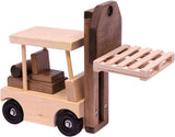 Wooden Forklift Toy With Pallet, Child-Safe Finish, Amish-Made