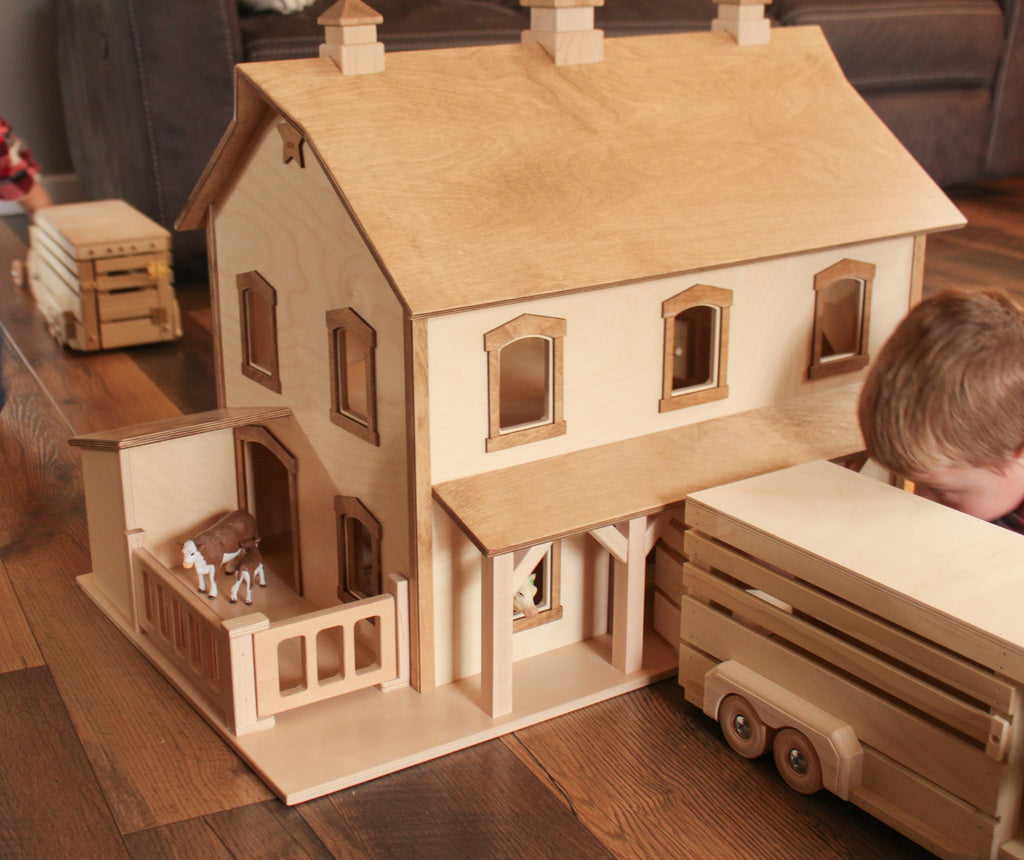 Large Pennsylvania Bank Barn Toy, Deluxe Wooden Design, Hand-Crafted in Lancaster County, PA