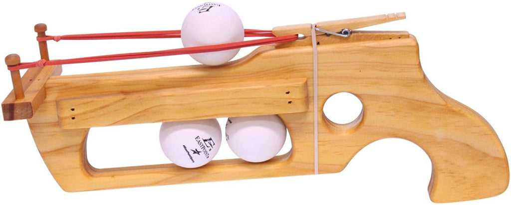 Amish-Made Wooden Ping-Pong Rubberband Gun Toy