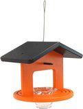 Oriole Bird Feeder, Poly Lumber Hanging Round Oriole Jelly and Orange Feeder with Grooves for Grip, Single Cup