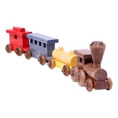 Wooden 24" Toy Train Play Set, Colored Kid-Safe Finish, Amish-Made