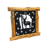 Large Rustic Wall Clock with 16" Analog Display, Background Lights and Wildlife Art