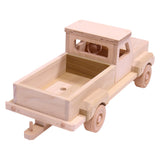 Amish-Made Wooden Toy Pickup Truck, Unfinished Wood