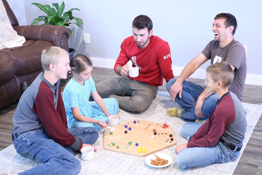 Hand-Painted Wooden Aggravation Game Board (Wahoo), Double-Sided