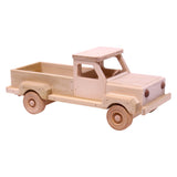 Amish-Made Wooden Toy Pickup Truck, Unfinished Wood