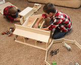 Amish-Made Large Wooden Western Horse Barn Toy