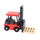 Wooden Forklift Toy With Pallet, Child-Safe Finish, Amish-Made