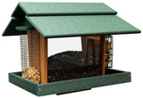 AmishToyBox.com Classic Bird Feeder with Suet Holder and Peanut Feeder, Eco-Friendly Poly Lumber, Post-Mount