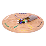 Round Aggravation Game Board Set - Solid Oak Wood - Double-Sided