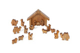 Amish-Made Wooden Nativity Manger Scene Set, 14 Pieces