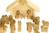 Amish-Made Wooden Nativity Manger Scene Set, 14 Pieces