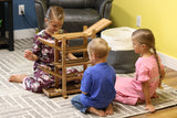 Amish-Made Wooden Double Car Roller Racetrack Toy