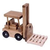 Wooden Forklift Toy With Pallet, Child-Safe Finish, Amish-Made