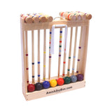 Deluxe 8-Player Croquet Game Set, Wooden Holder or Duffel Carry Bag