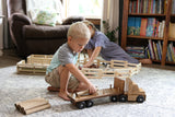 Amish-Made Wooden Log Semi Truck Toy, With Removable Logs