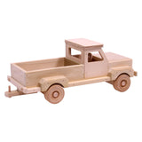 Amish-Made Wooden Toy Pickup Truck, Unfinished Wood