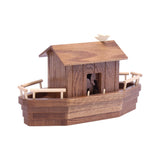 Noah's Ark Wooden Playset with 13 Animals, Removable Roof and Ramp