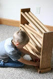 Wooden Ball Roller Racetrack Toy, Amish-Made, with 8 Wooden Balls, Child-Safe Finish