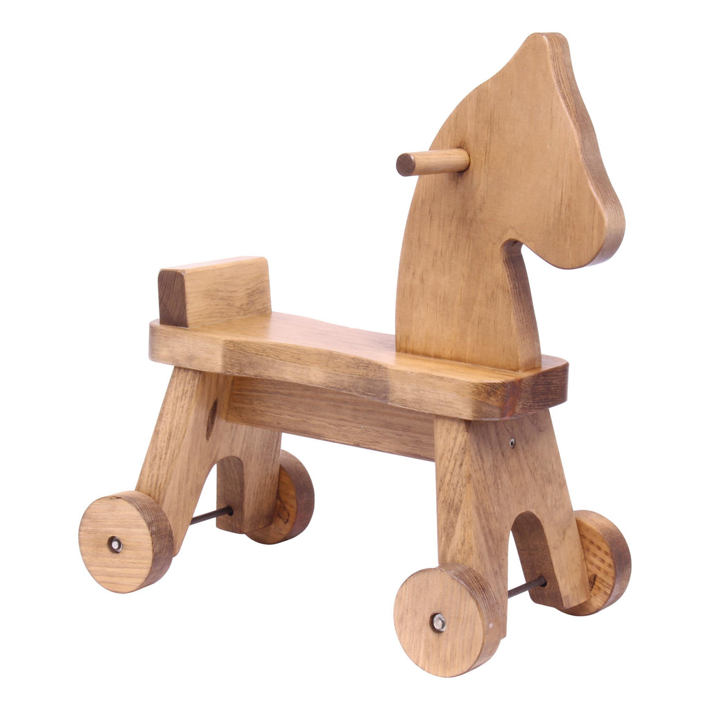 Amish-Made Wooden Riding Horse Toddler Ride-on Toy