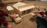 Amish-Made Large Wooden Western Horse Barn Toy