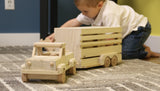 Amish-Made Wooden Toy Pickup Truck, Unfinished Wood