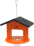 Oriole Bird Feeder, Poly Lumber Hanging Round Oriole Jelly and Orange Feeder with Grooves for Grip, Single Cup