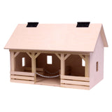 Large A-Frame Barn Toy with Hay Loft, Realistic Wooden Toy Barn