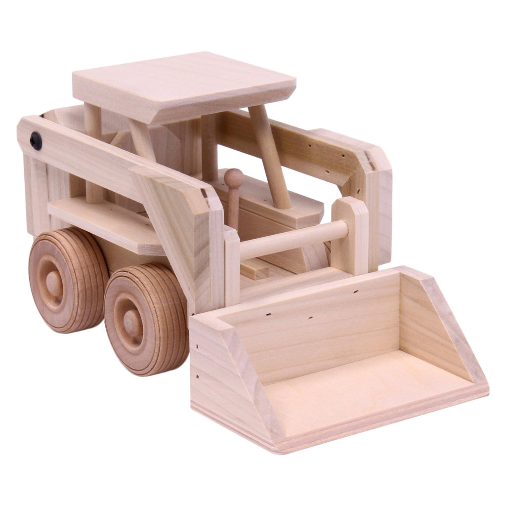 Amish-Made Wooden Toy Skidloader, With Moving Bucket