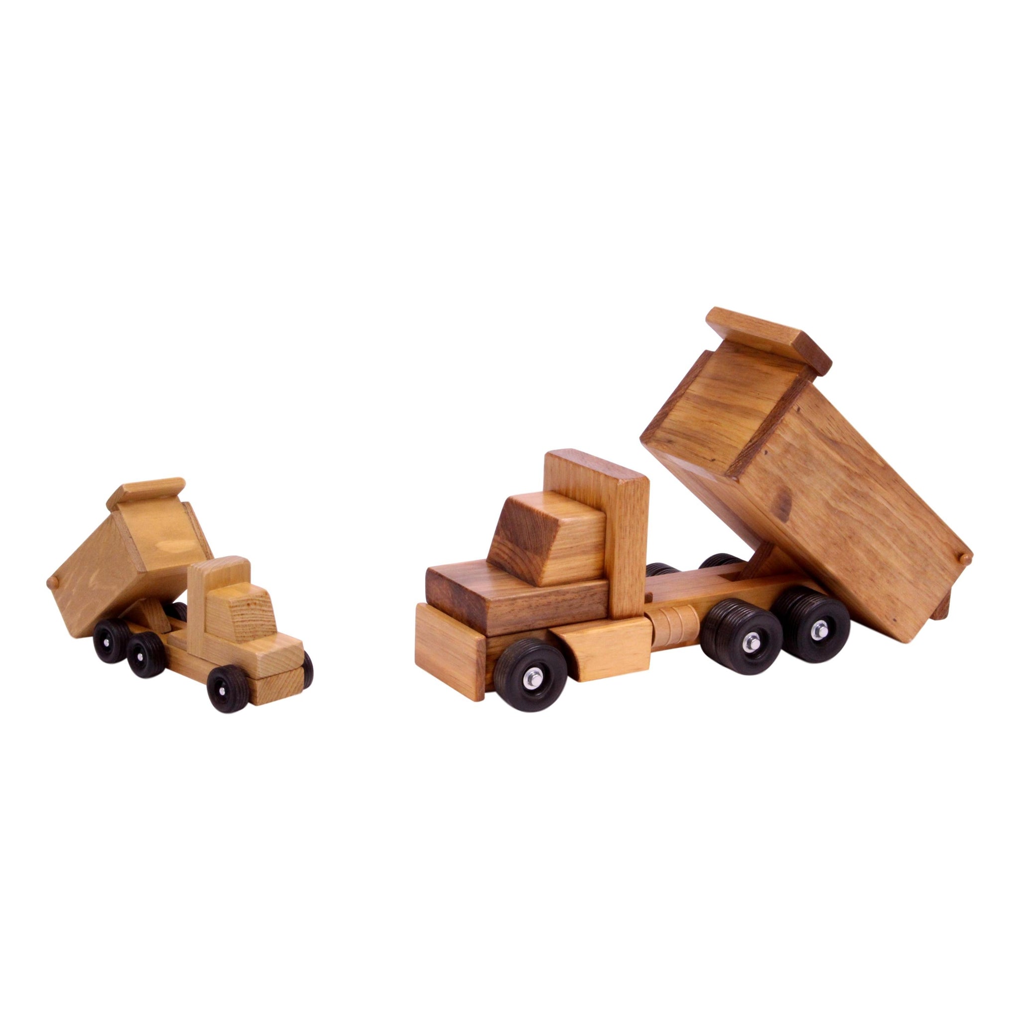 Amish-made Wooden Dump Truck Toy with Non-toxic Finish