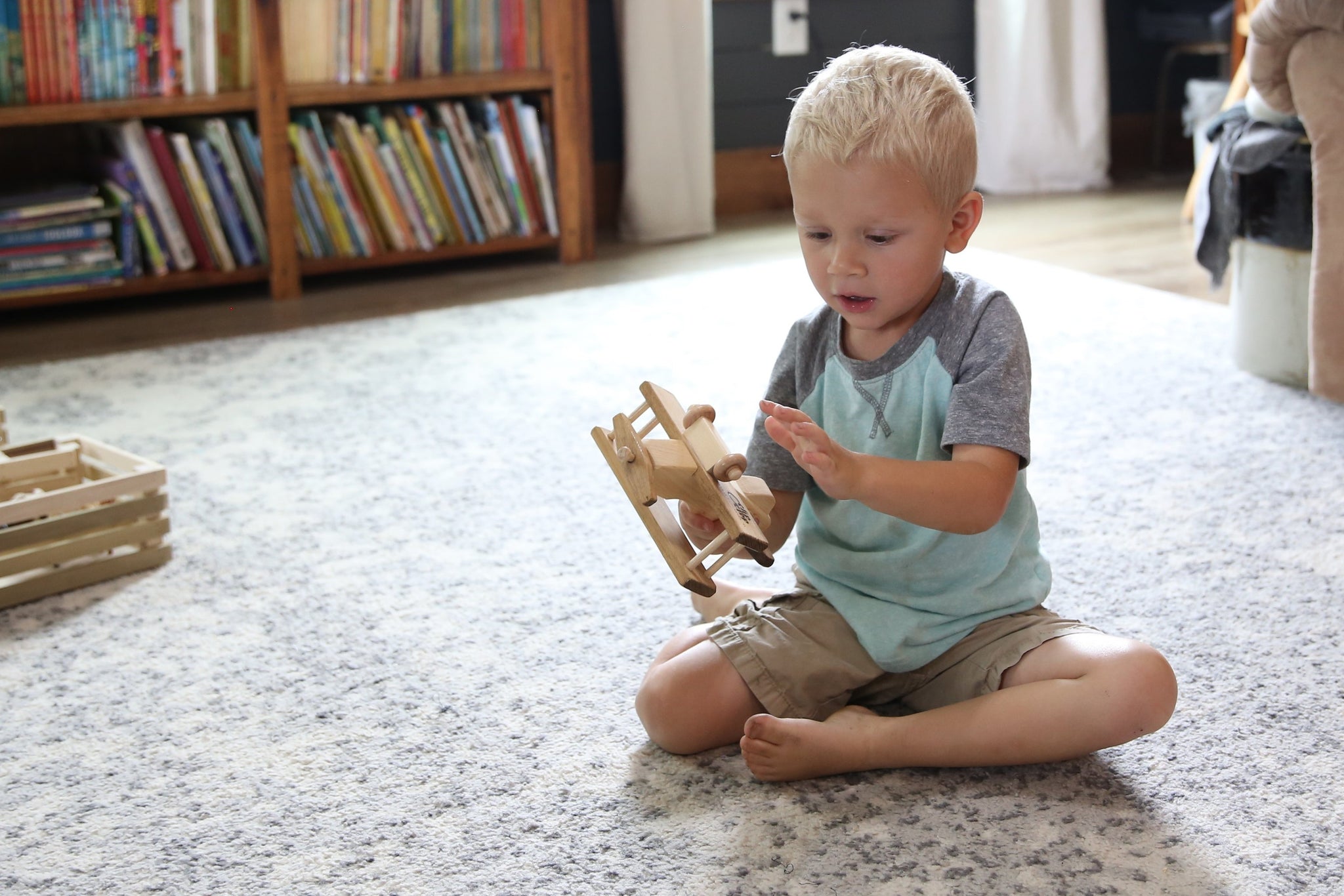 Amish-Made Wooden Airplane Toy –