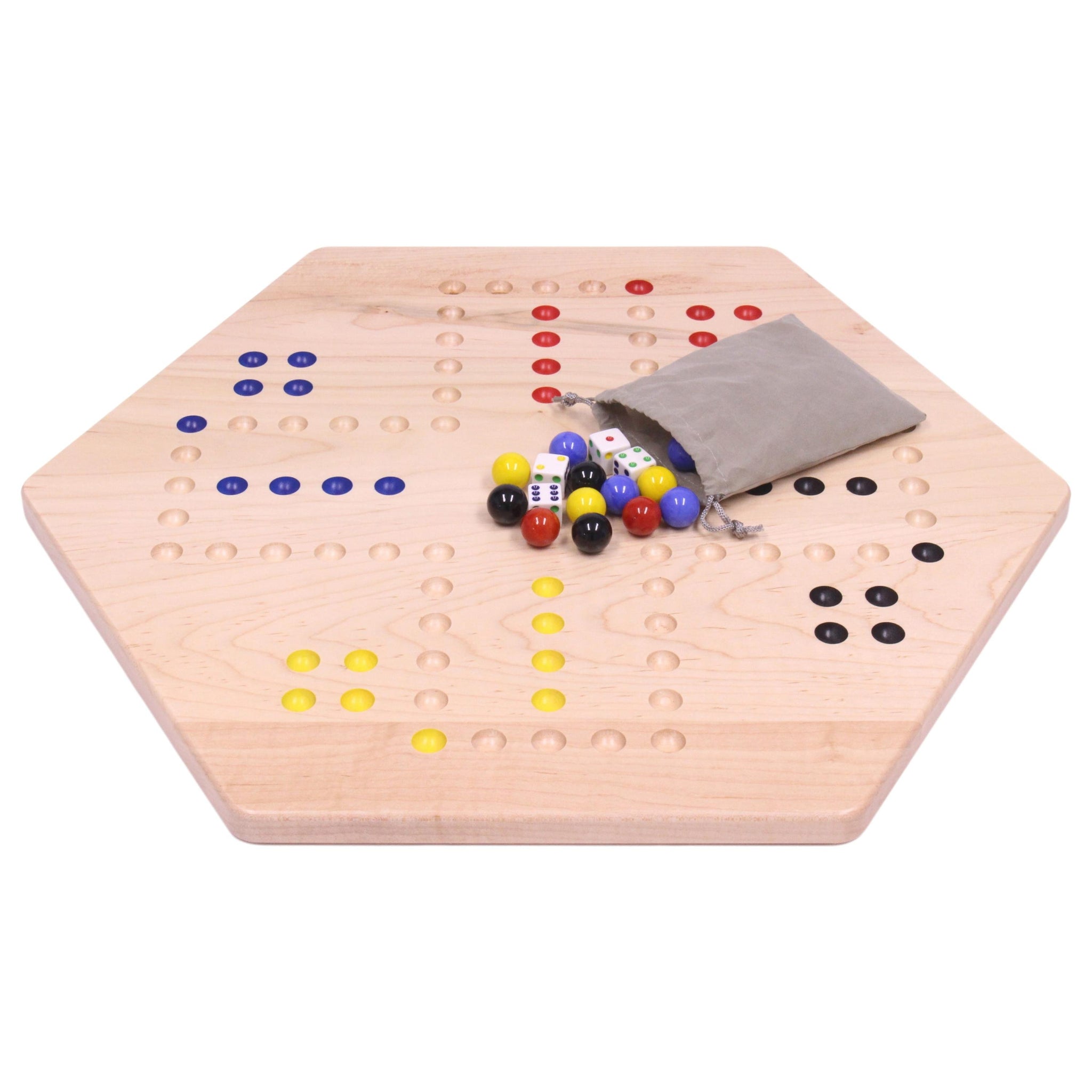 Aggravation Board Game 2 to 4 player. Hand made. Wahoo, Marble Wood gj