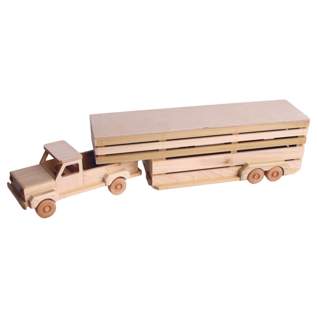 Amish Handmade Wooden Toy Flatbed Truck with Skids from DutchCrafters